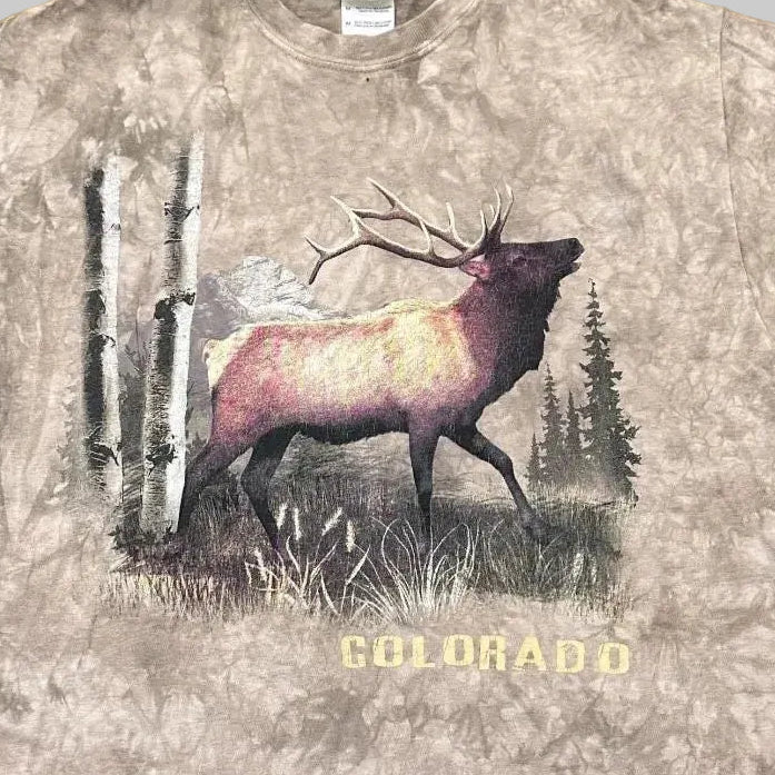 Vintage Colorado Elk T-Shirt Beige Medium