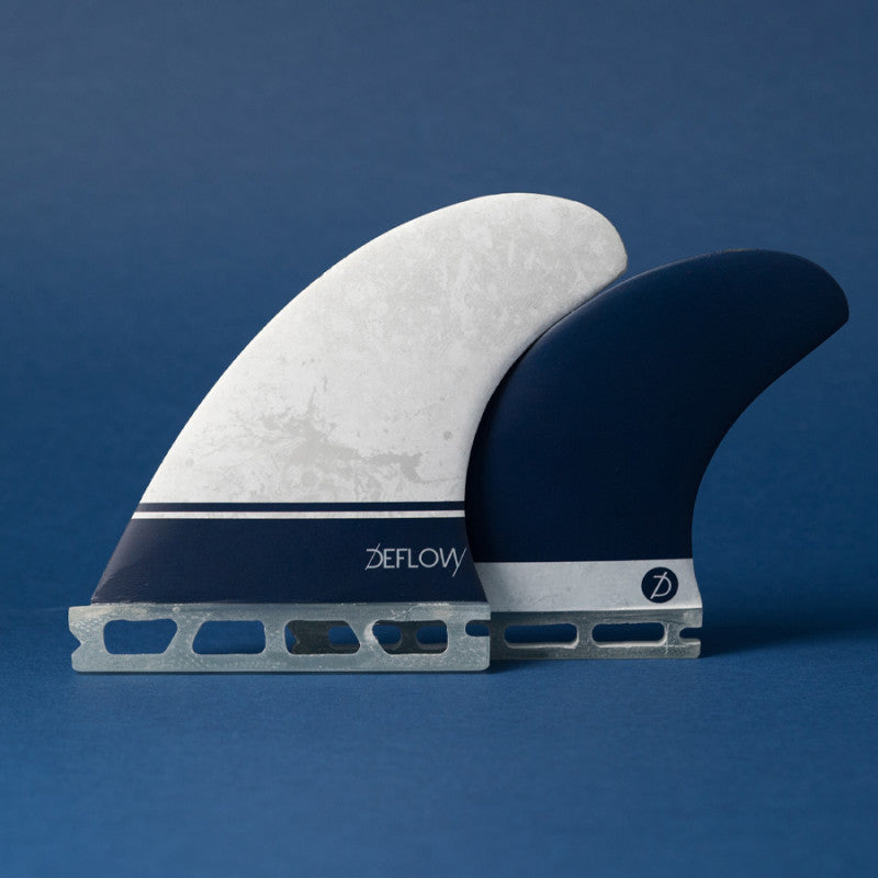 Deflow Speed Quad fins White Blue single tab M