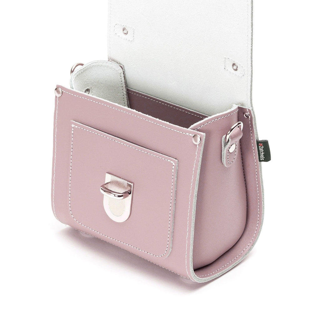 Handmade Leather Sugarcube Handbag - Rose Quartz
