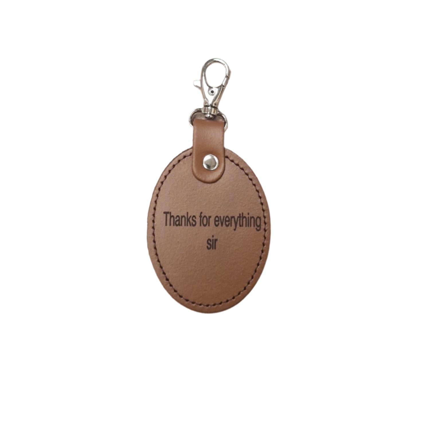 Leather Charm for Teacher - Free Engraving - Assorted Colours Oval Shaped