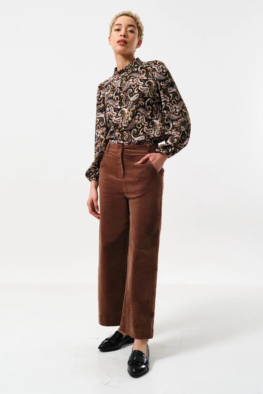 Tim Baby Cord Straight Cut Trousers - Mole