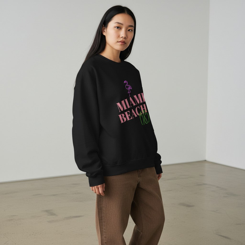 Brag Vintage Miami Beach Sweatshirt Black