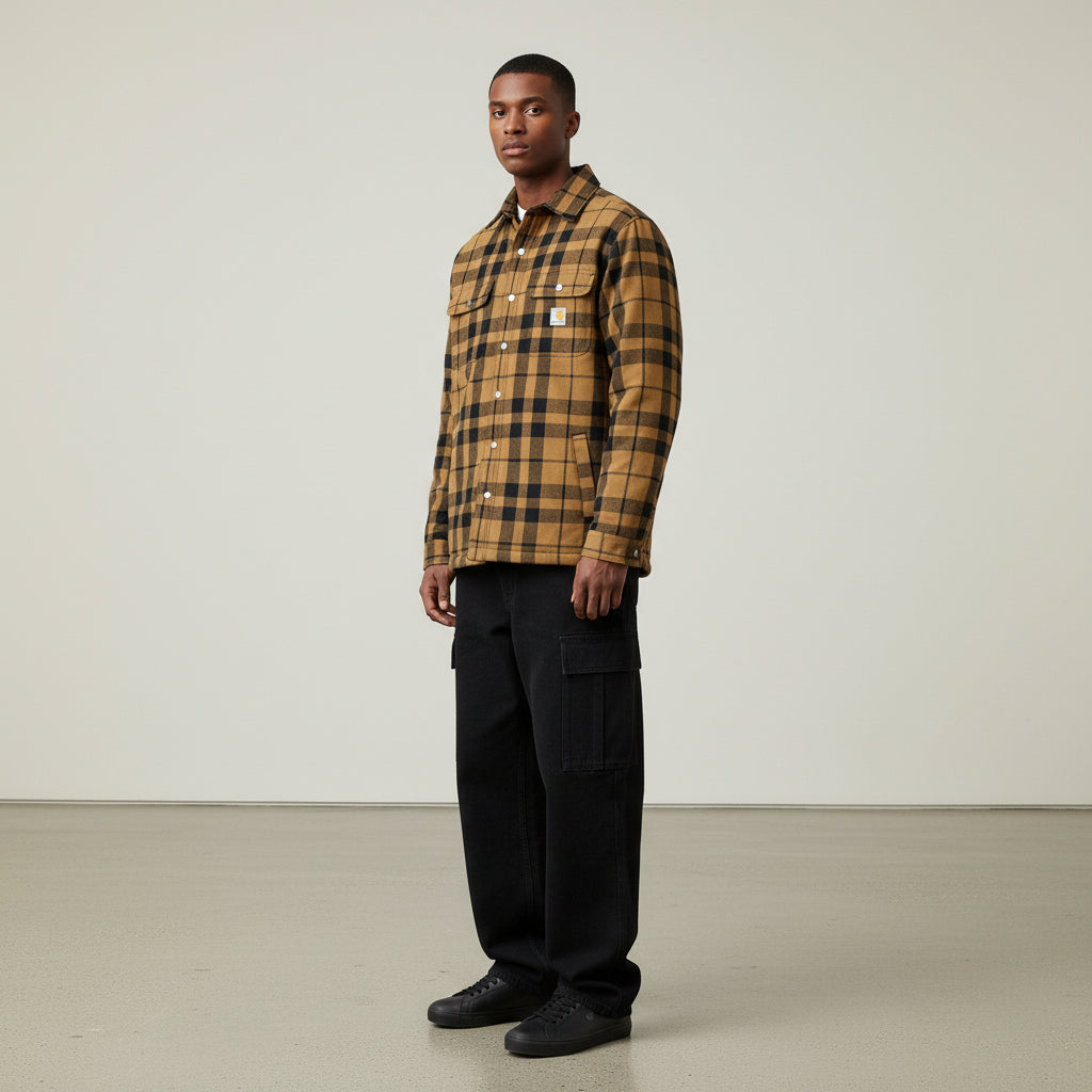 Carhartt Relaxed Fit Flannel Sherpa-Lined Shirt Jacket