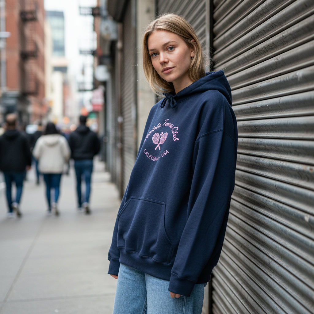 Brag Vintage Capitola Tennis Hoodie Navy