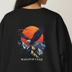 Brag Vintage Wasatch Utah Eagle Sweatshirt Black