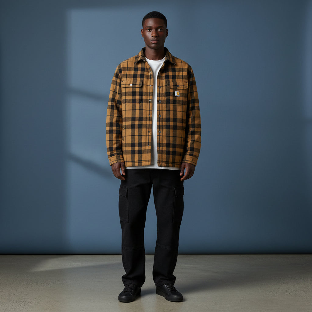 Carhartt Relaxed Fit Flannel Sherpa-Lined Shirt Jacket