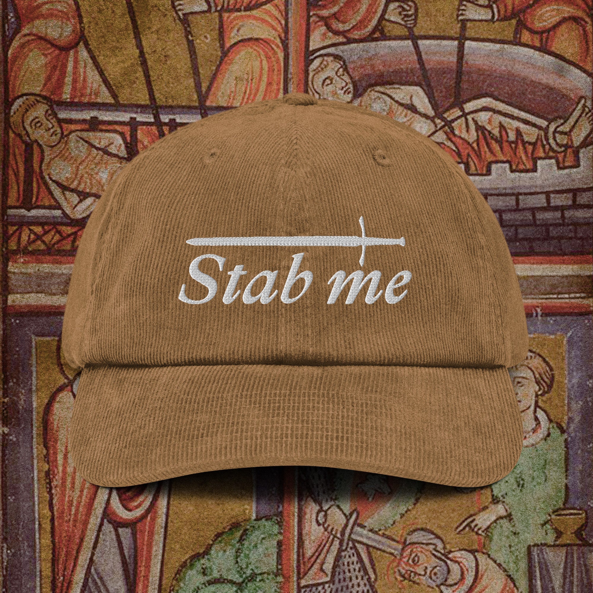stab me - corduroy hat Camel