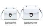Handmade Leather Sugarcube Handbag - White
