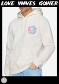 Love Waves Fluro print Hoodie Ivory