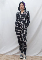 Organic Cotton & Linen Jumpsuit - Galaxy Black & White