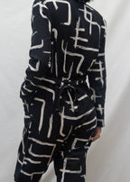 Organic Cotton & Linen Jumpsuit - Galaxy Black & White