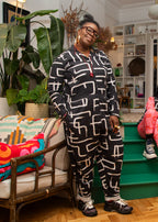 Organic Cotton & Linen Jumpsuit - Galaxy Black & White