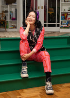 Organic Cotton & Linen Jumpsuit - Galaxy Pink & Red