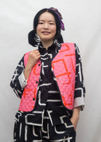 Organic Cotton Quilted Reversible Gilet - Galaxy