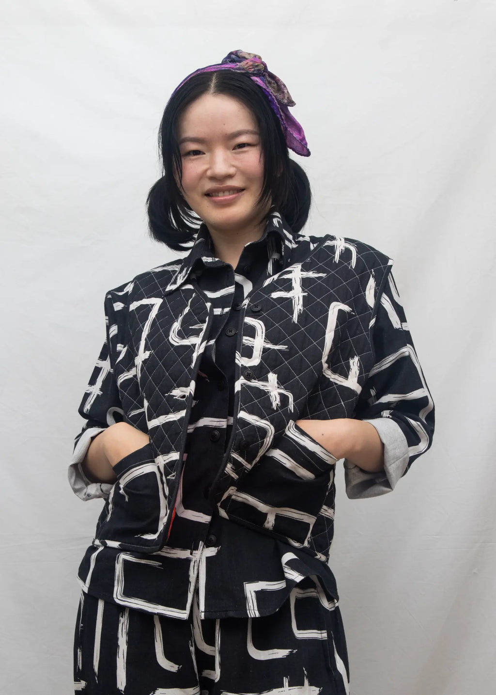 Organic Cotton Quilted Reversible Gilet - Galaxy