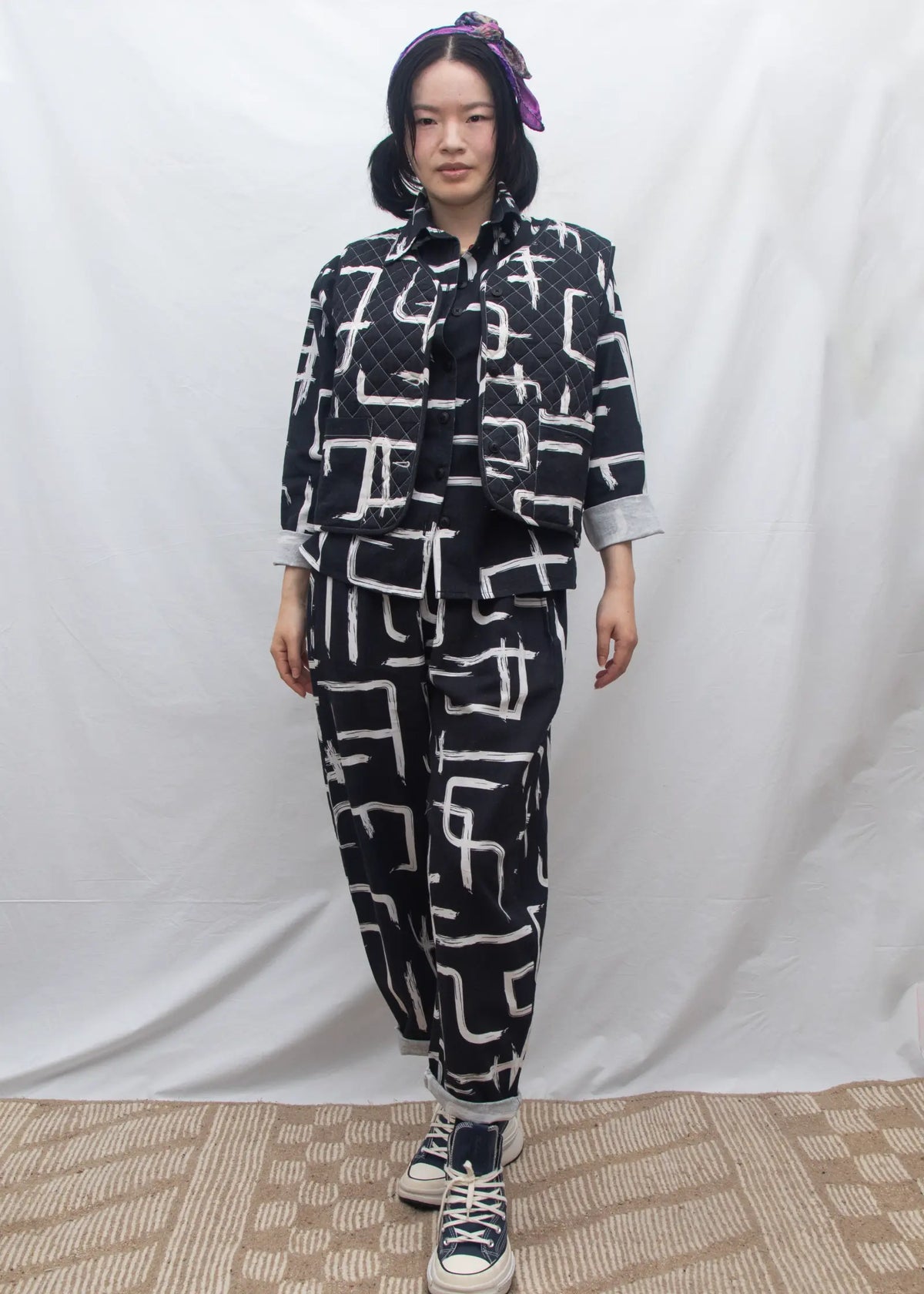 Organic Cotton Quilted Reversible Gilet - Galaxy