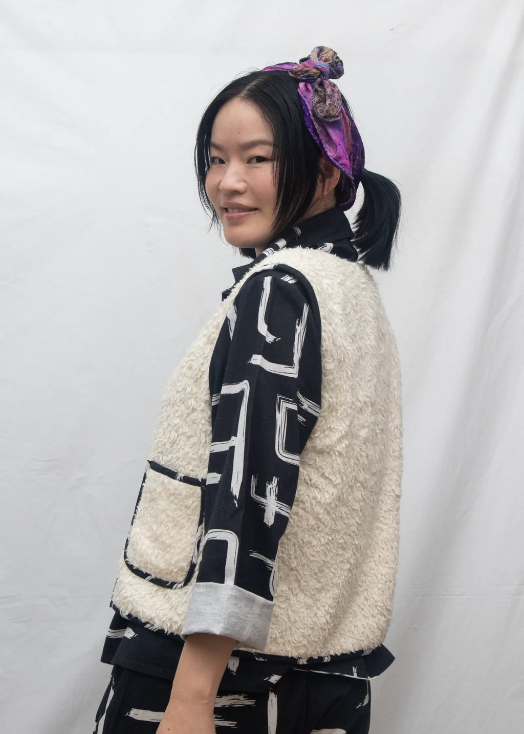 Organic Cotton Terry Reversible Gilet - Galaxy