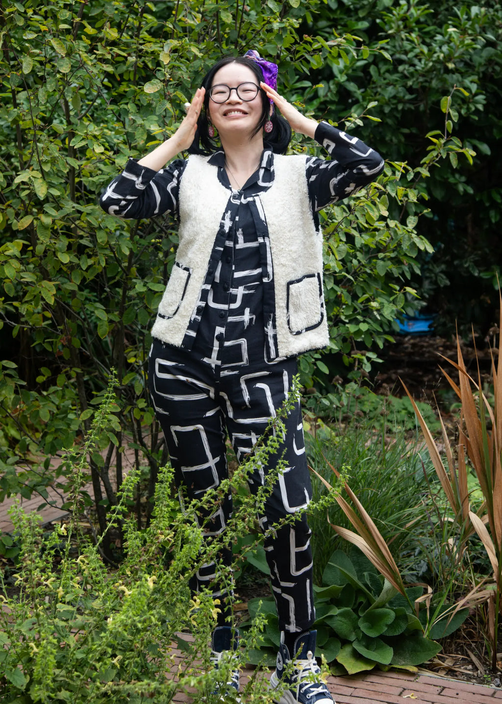 Organic Cotton Terry Reversible Gilet - Galaxy