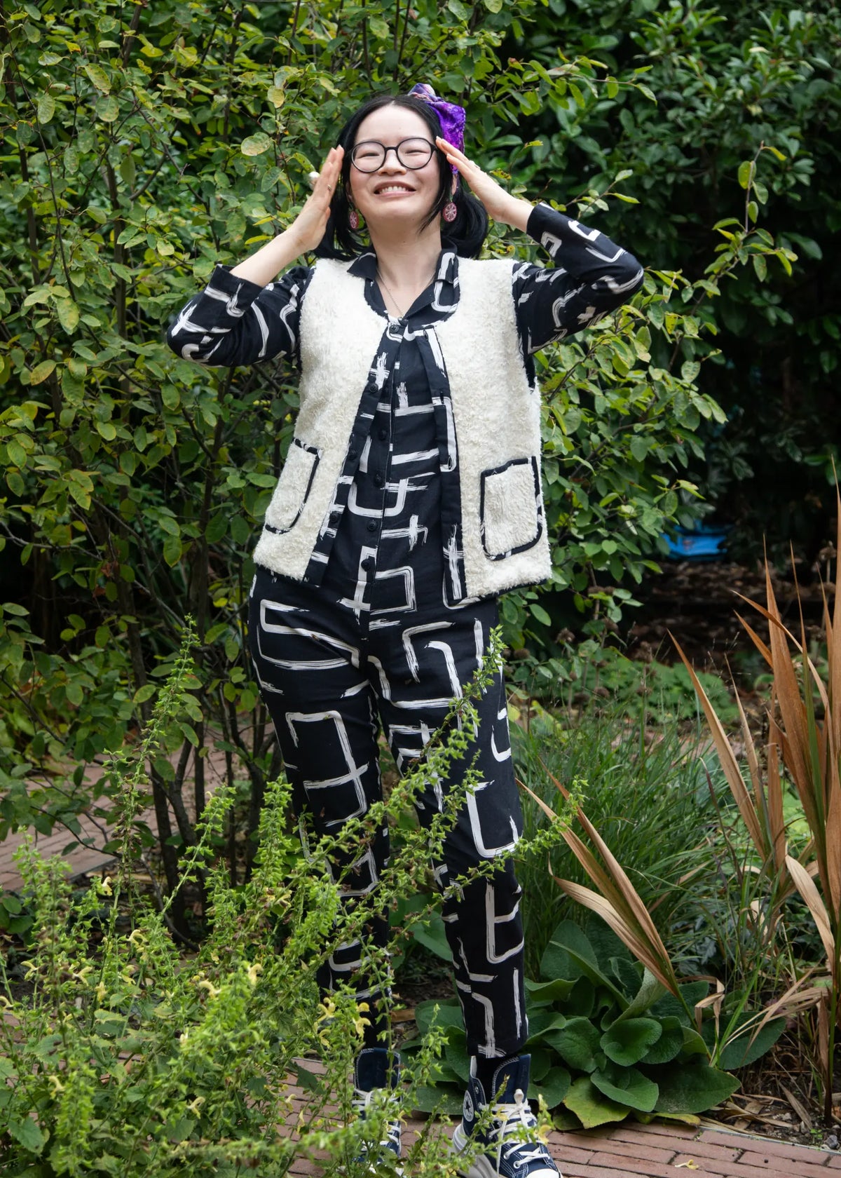Organic Cotton Terry Reversible Gilet - Galaxy