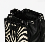 Soft Leather Backpack - Black & White Zebra Print