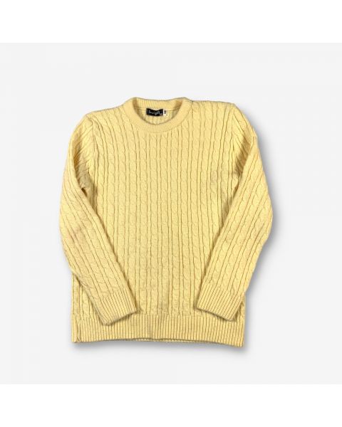 Y2K Insight Cable Knitted Jumper Yellow Small