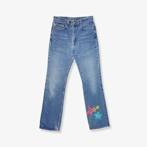Vintage LEVI'S Customised 517 Bootcut Jeans Mid Blue W32 L36