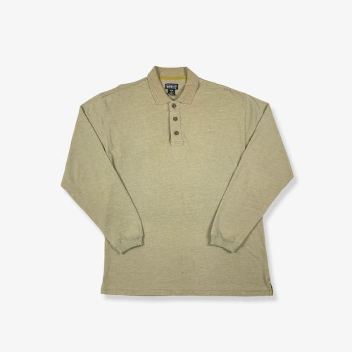 Vintage PATAGONIA Long Sleeve Polo Shirt Beige Large