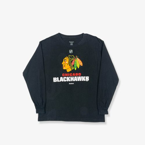 Vintage REEBOK NHL Chicago Blackhawks Long Sleeve T-Shirt Black Small