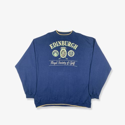 Vintage 90s Danaggers Edinburgh Golf Sweatshirt Navy Blue 2XL