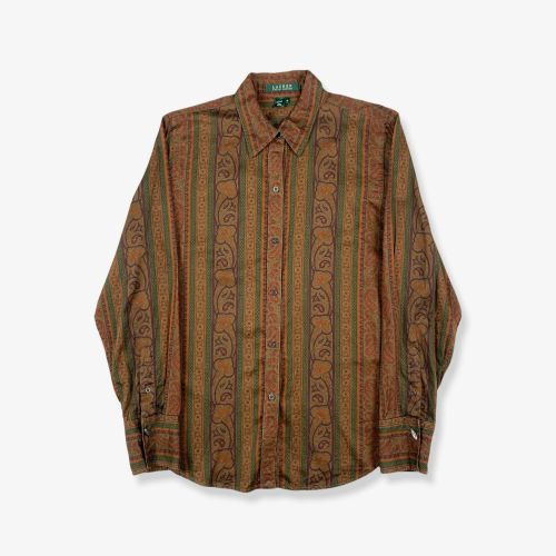 Vintage RALPH LAUREN Paisley Print Shirt Brown Medium