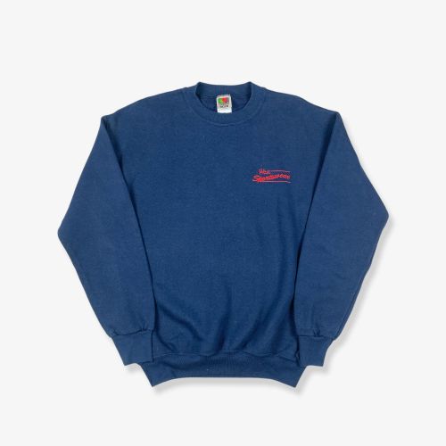 Vintage 00's Fruit of the Loom West Sportswear Graphic Sweatshirt Navy Blue Medium