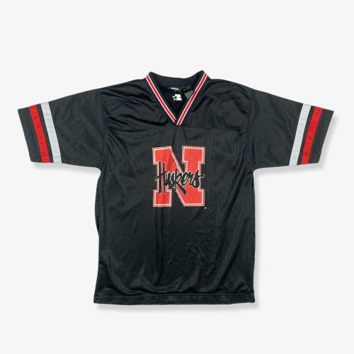 Vintage STARTER Nebraska Cornhuskers Sports Jersey T-Shirt Black Small
