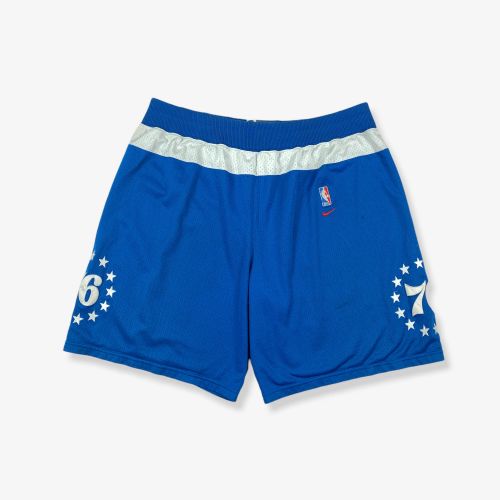 Vintage NIKE NBA Philadelphia 76ers Basketball Shorts Royal Blue 2XL