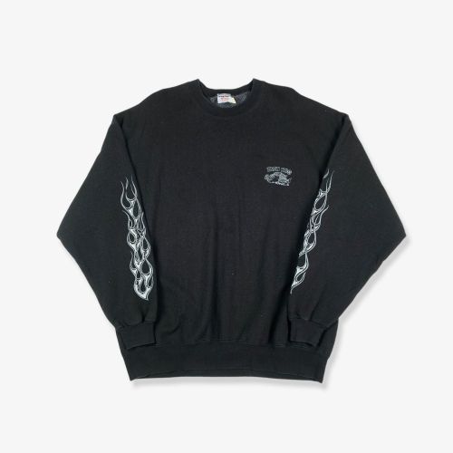 Vintage 90's Iron Hog Thick Graphic Sweatshirt Black 2XL