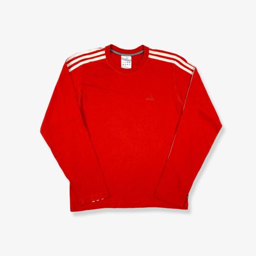 Vintage ADIDAS Classic Long Sleeve T-Shirt Red Small