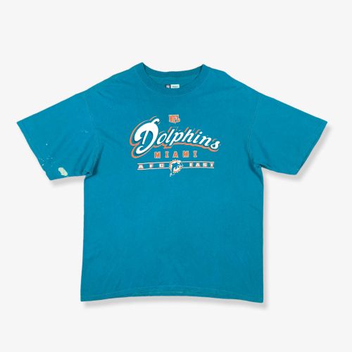 Vintage NFL Miami Dolphins Graphic T-Shirt Turquoise XL