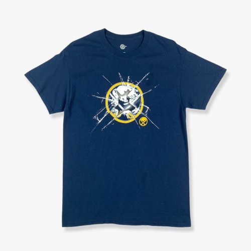 Vintage NHL Buffalo Sabres Graphic T-Shirt Navy Blue Medium