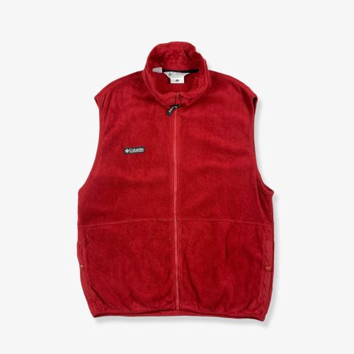 Vintage COLUMBIA Fleece Gilet Jacket Red Large