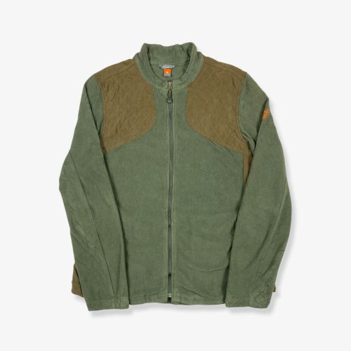 Vintage EDDIE BAUER Panel Fleece Jacket Khaki Green 2XL