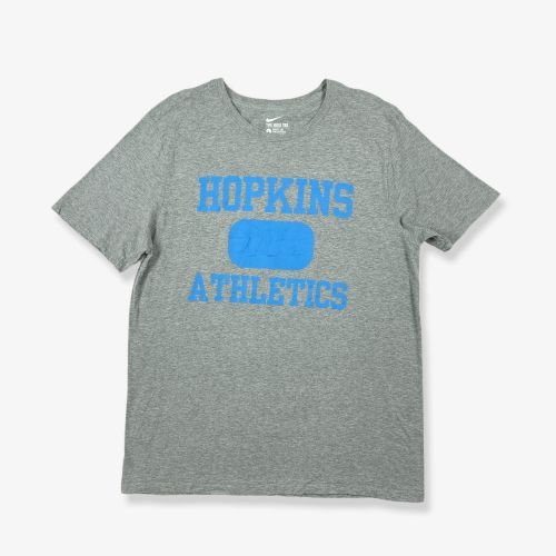 Vintage NIKE Hopkins Athletics T-Shirt Grey Large