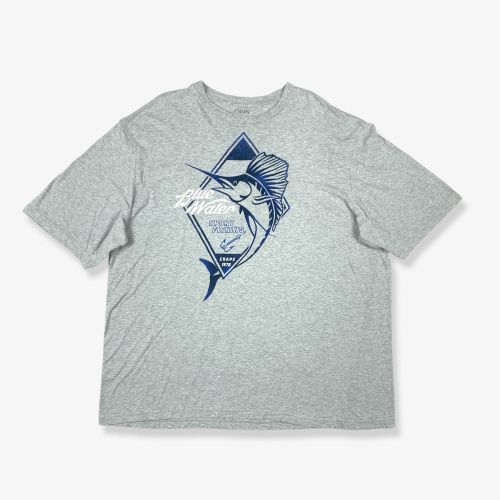 Vintage RALPH LAUREN CHAPS Fishing Graphic T-Shirt Grey 2XL