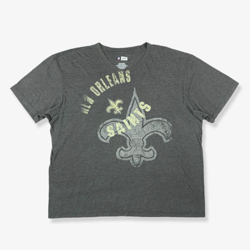 Vintage NFL New Orleans Saints Graphic T-Shirt Charcoal 2XL