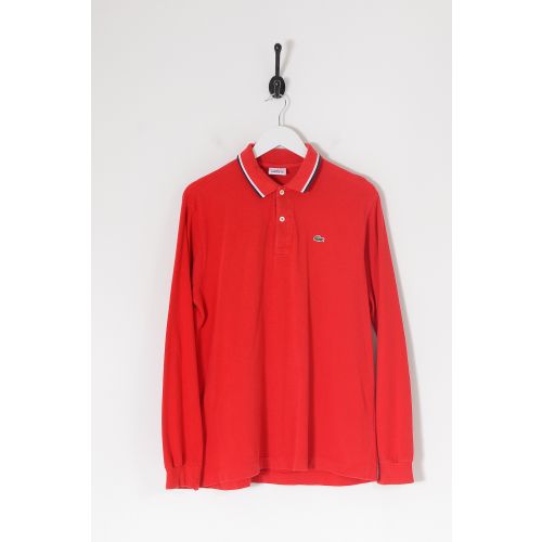 Vintage LACOSTE Long Sleeve Polo Shirt Red Large