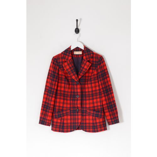 Vintage PENDLETON Checked Wool Jacket Red Small