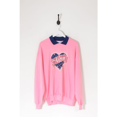 Vintage Mom Graphic Sweatshirt Pink XL