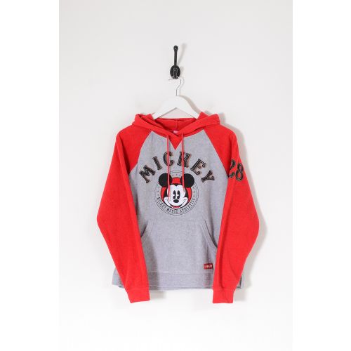 Vintage DISNEY Mickey Mouse Athletics Fleece Hoodie Grey/Red Small