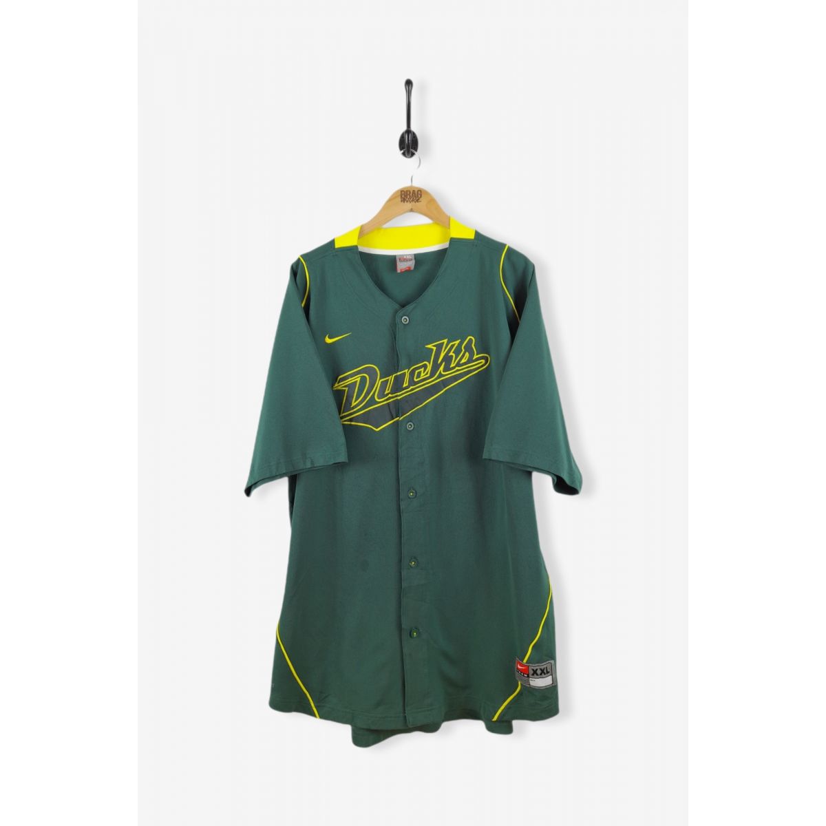 Vintage NIKE Oregon Ducks Baseball Jersey Green 2XL