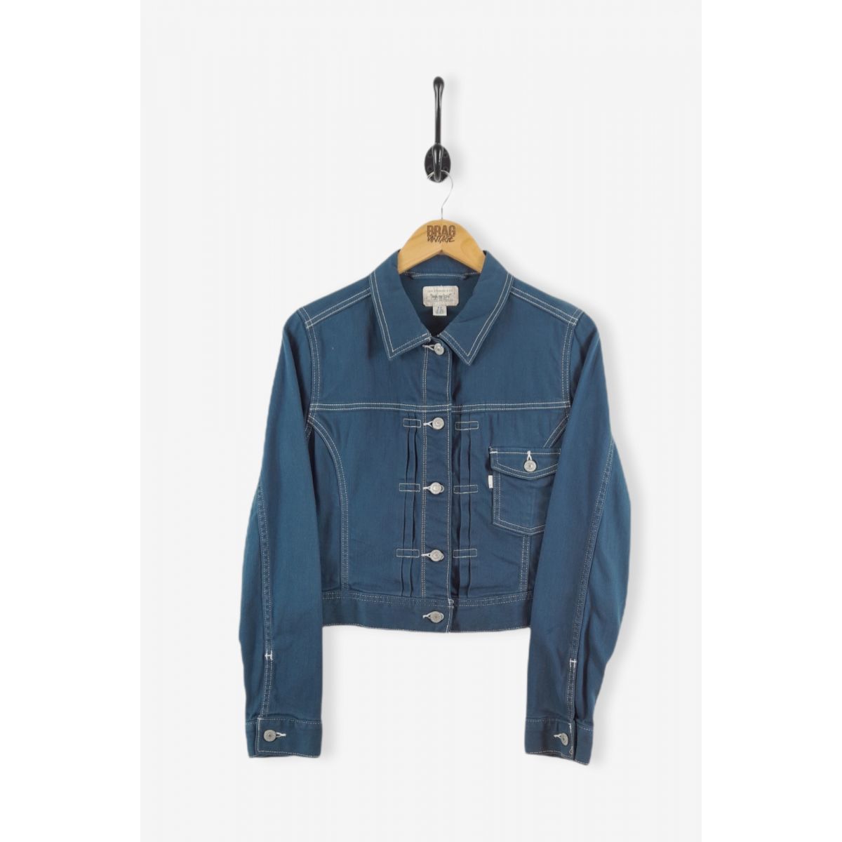 Vintage LEVI'S Cropped Denim Jacket Steel Blue Medium
