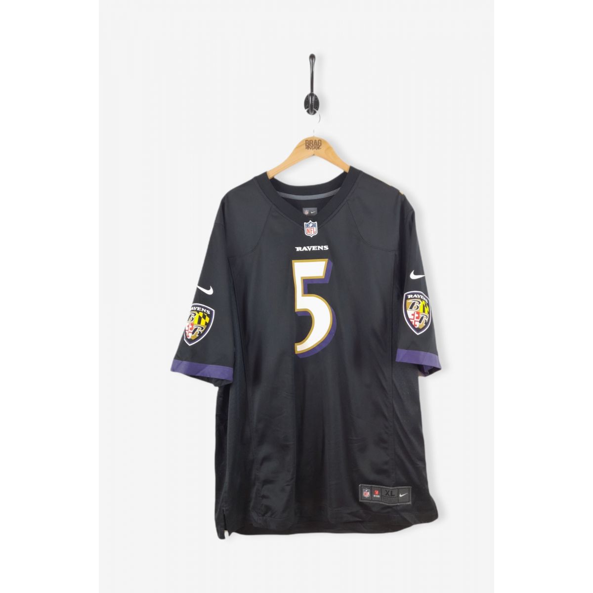 Vintage NIKE NFL Baltimore Ravens Flacco American Football Jersey Black XL