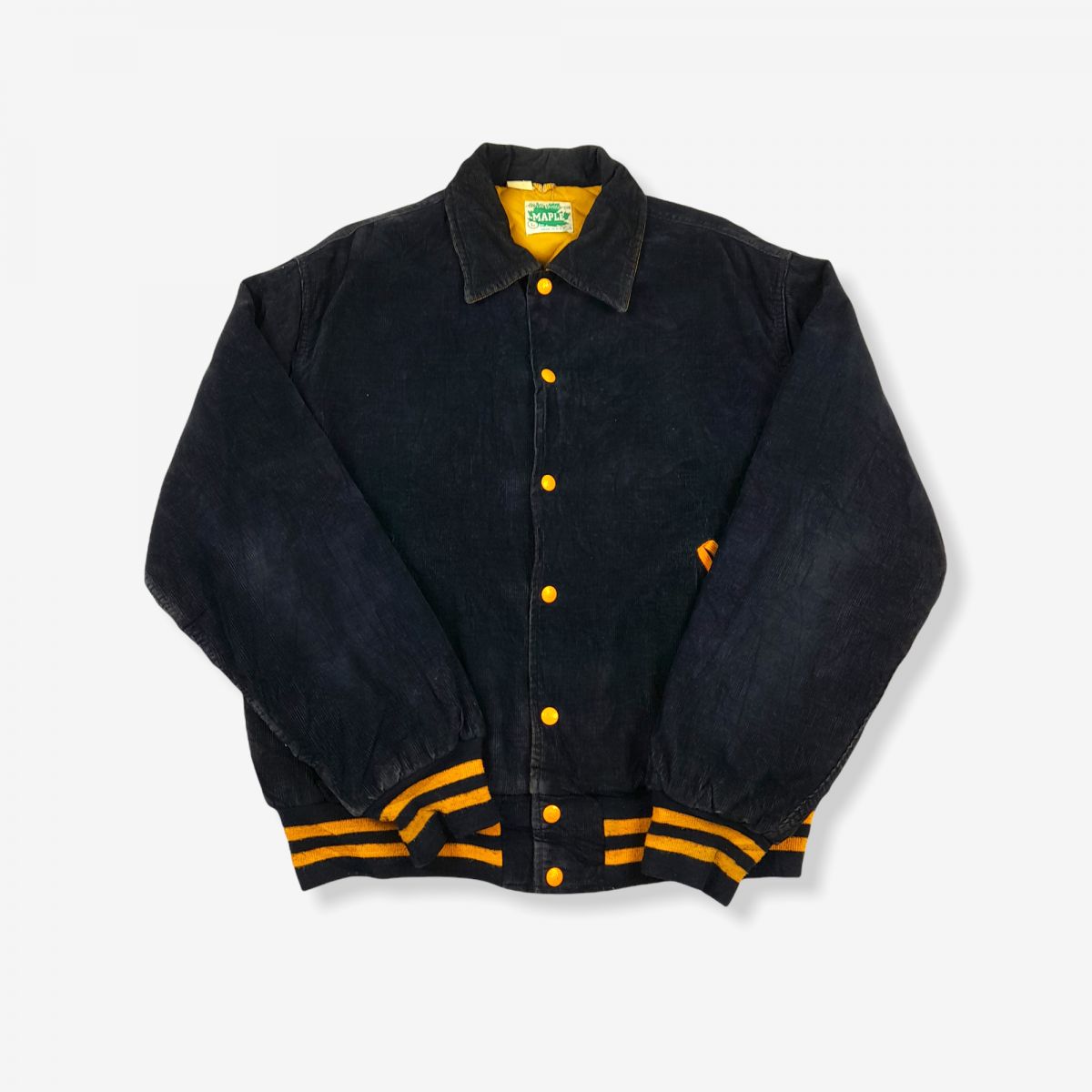 Vintage Collared Corduroy Varsity Jacket Navy Blue Large | Vintage